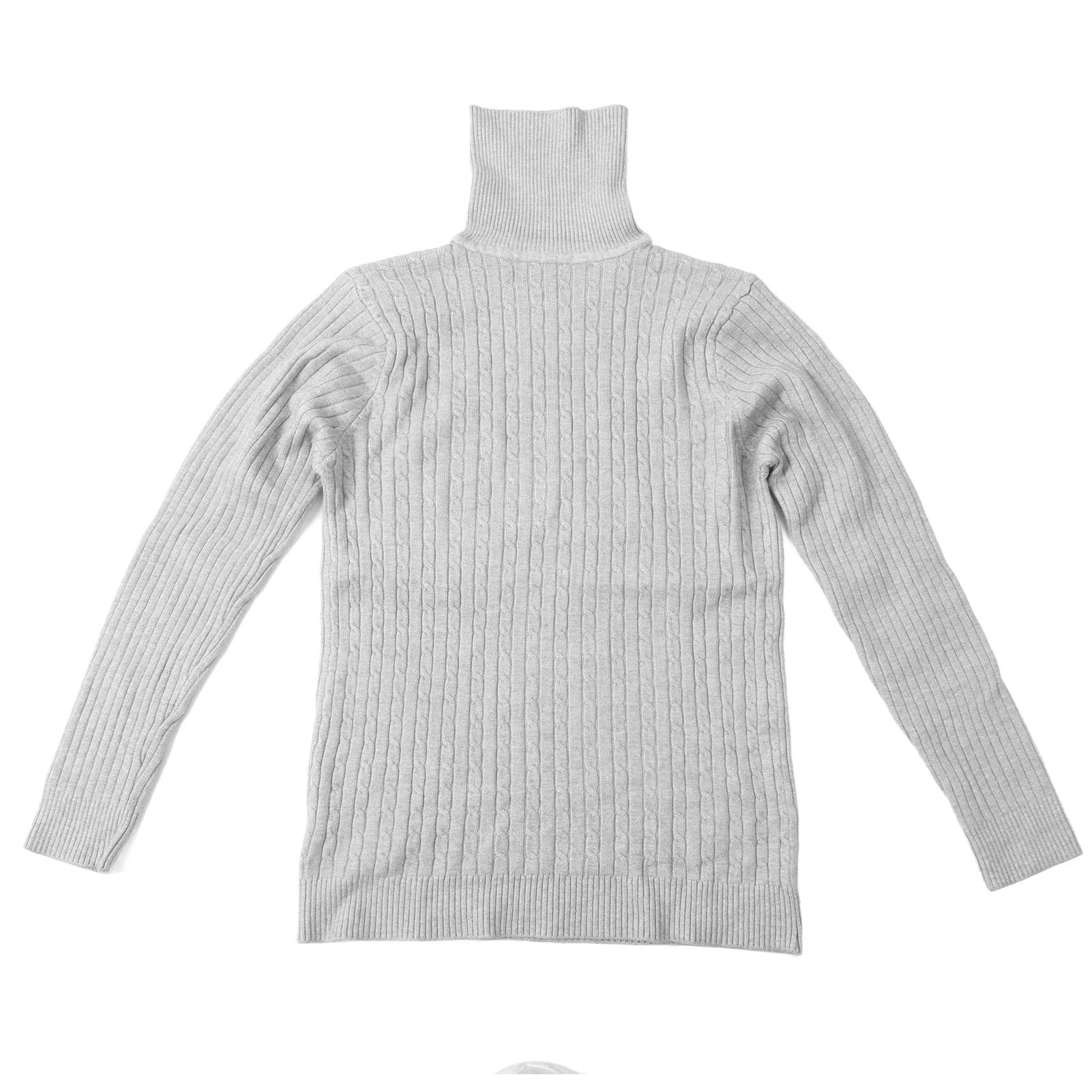 Men Cable Knitted Sweater Long Sleeve Soft Slim Fitted Male Cable Knit Pullover Sweater Grey M M(for 4-6.5kg) gray