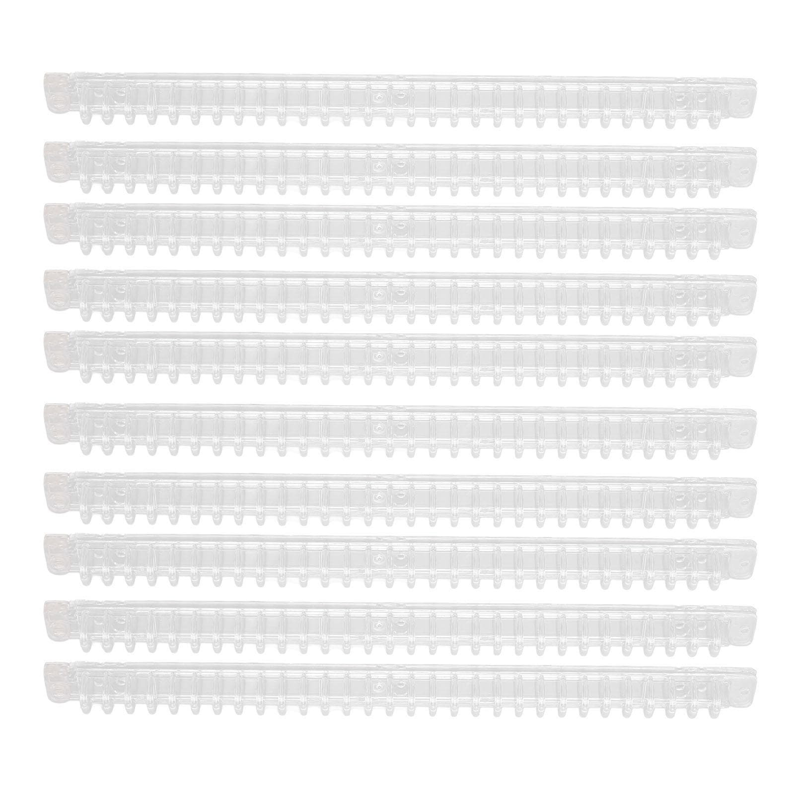 10Pcs Spiral Binding Coil 100 Sheets Capacity Spine Comb 30 Holes Transparent Set Kit
