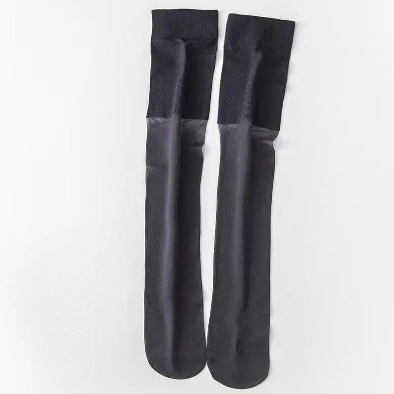 Women's Stockings Sexy Lace Nylon Long Socks Breathable Thin Stitching Over The Knee Sock Anti-snag Leggings Knee Pads Stocking One Size black