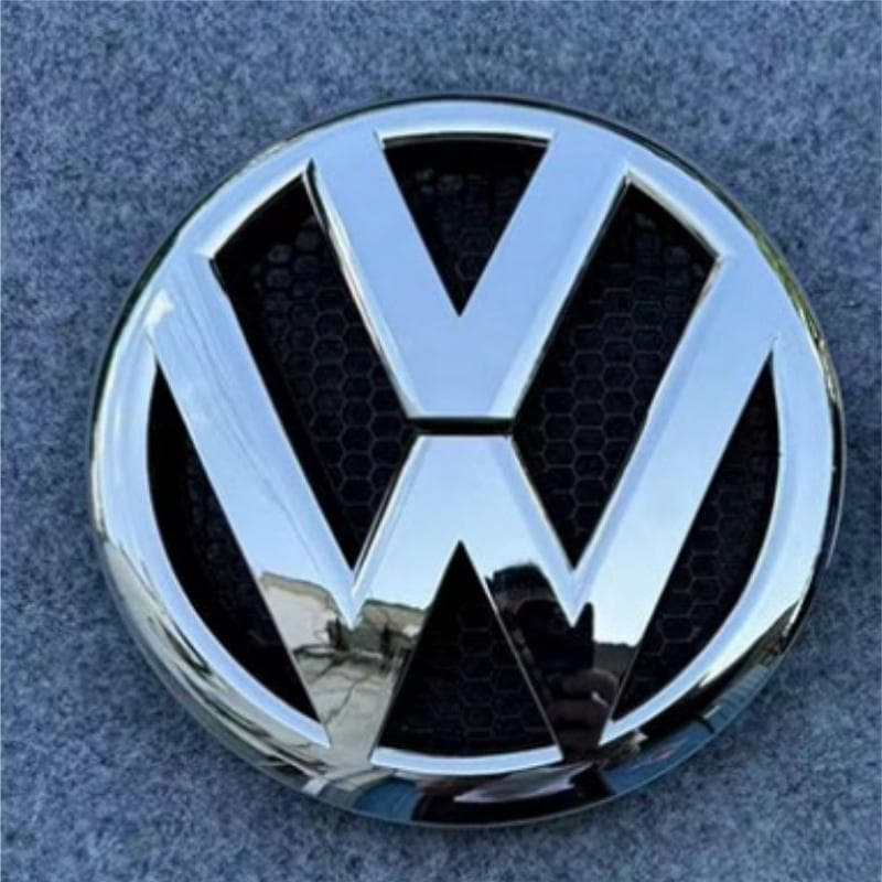 For VOLKSWAGEN Suitable for Volkswagen T6 bright black silver matte 170mm front radiator grille logo+130mm rear trunk lid logo c