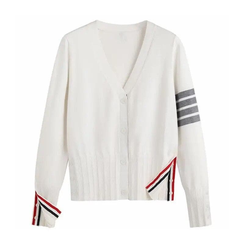 Knitted Korean Fall Clothes Sweater High Quality Clothing Womens Cardigan Long Sleeve Girl Fashion Winter Knit Y2k Tops One size white