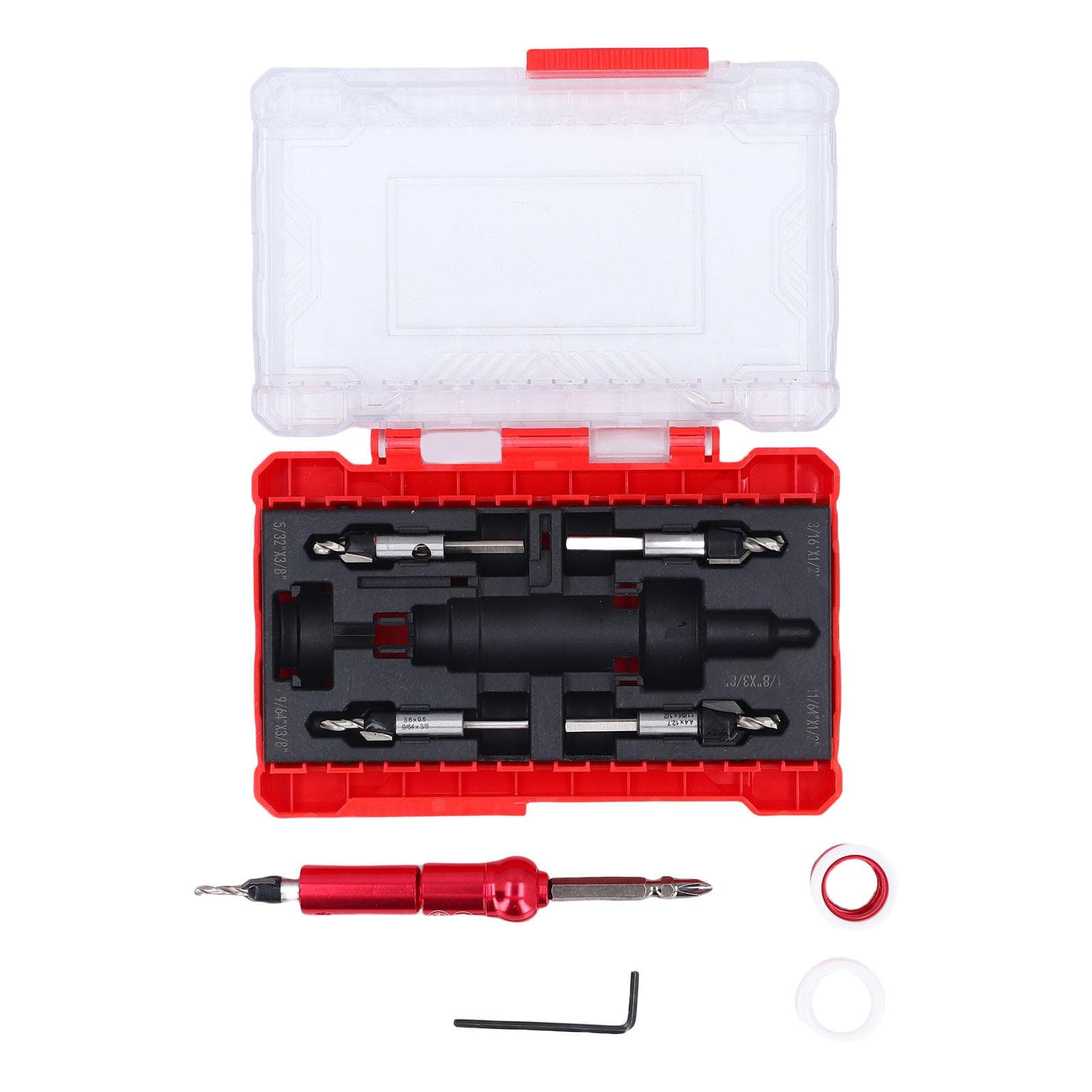 Countersink Drill Bit Set with Adjustable Depth Stop Counter Sink Drill Bits Tool Kit for