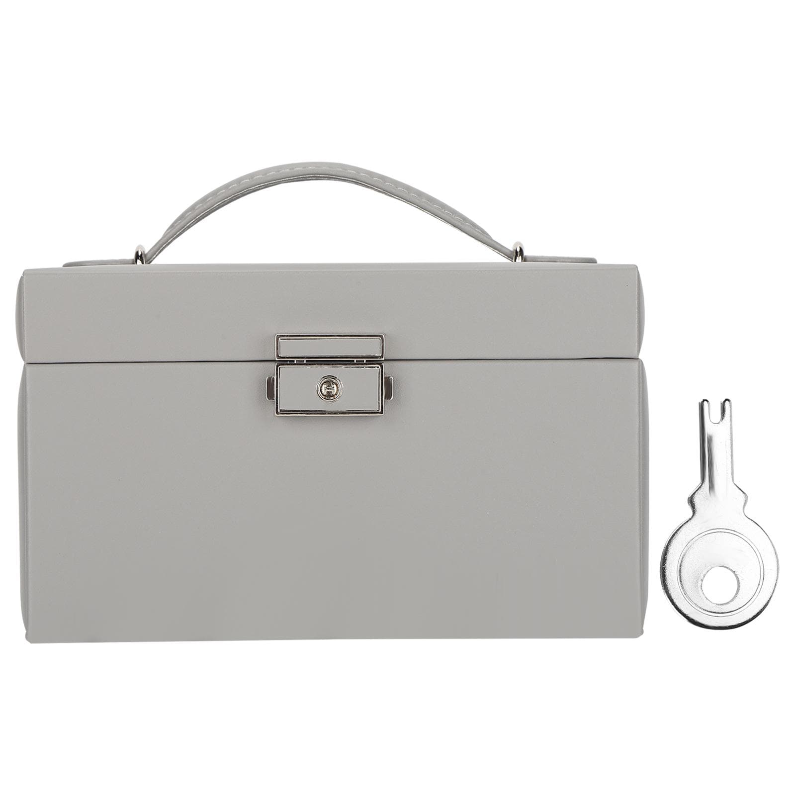 Three Layer Jewelry Storage Box PU Leather Necklace Rings Earrings Holder OrganizerGray gray