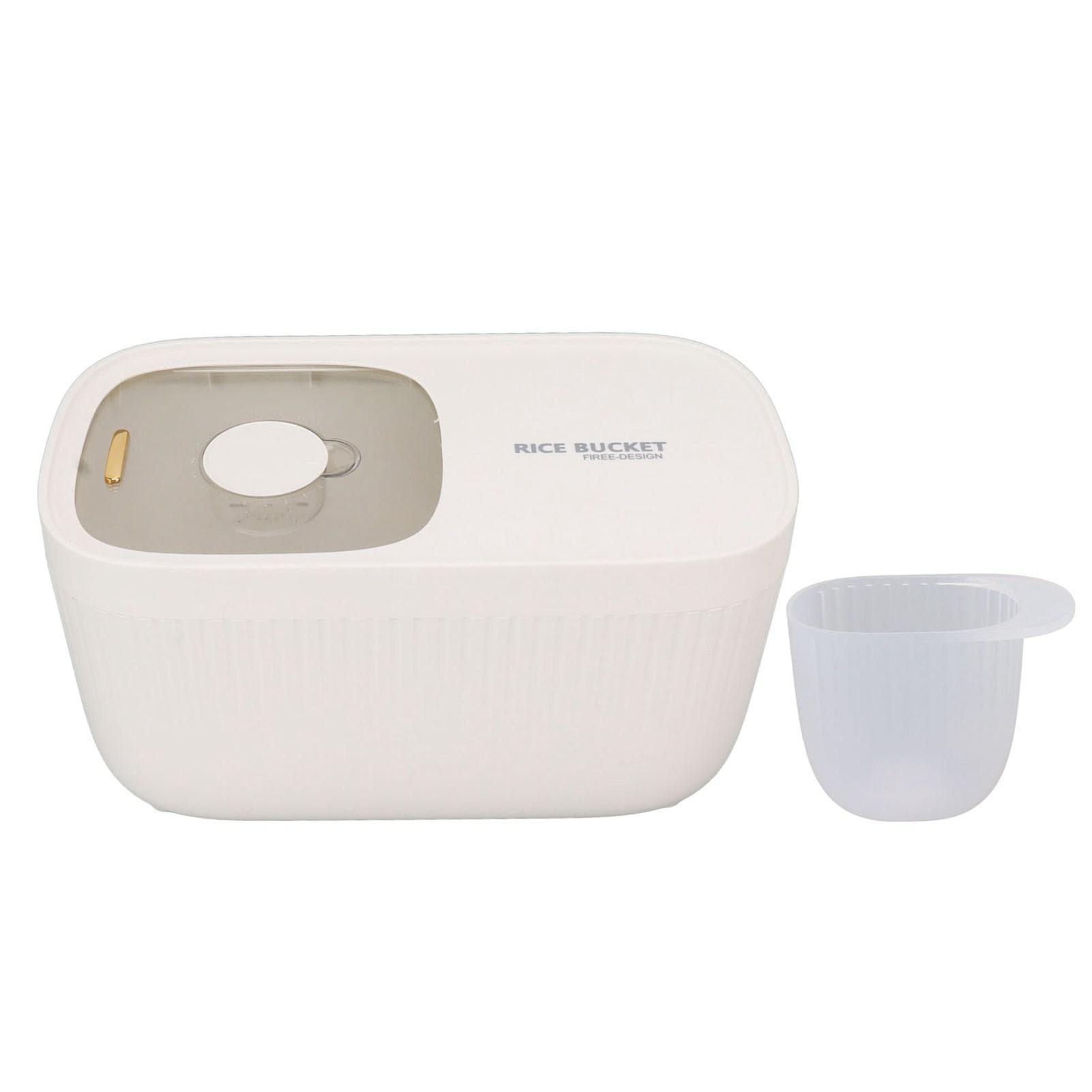 Rice Bucket Multigrain Storage with Transparent Lid Household Kitchen Supplies Nordic Light Luxury L(for 6.5-9kg) white