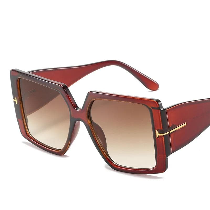 Oversized Square Gradient Sun Glasses Women Luxury Brand UV400 Protection Fashion Large Frame Sunglasses 1PC
