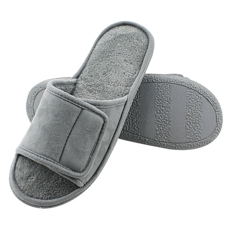 Men's Silent Open-Toe Breathable Slippers, Soft TPR Bottom, Machine Washable for Spring and Summer. M (9-10) [42-43] gray