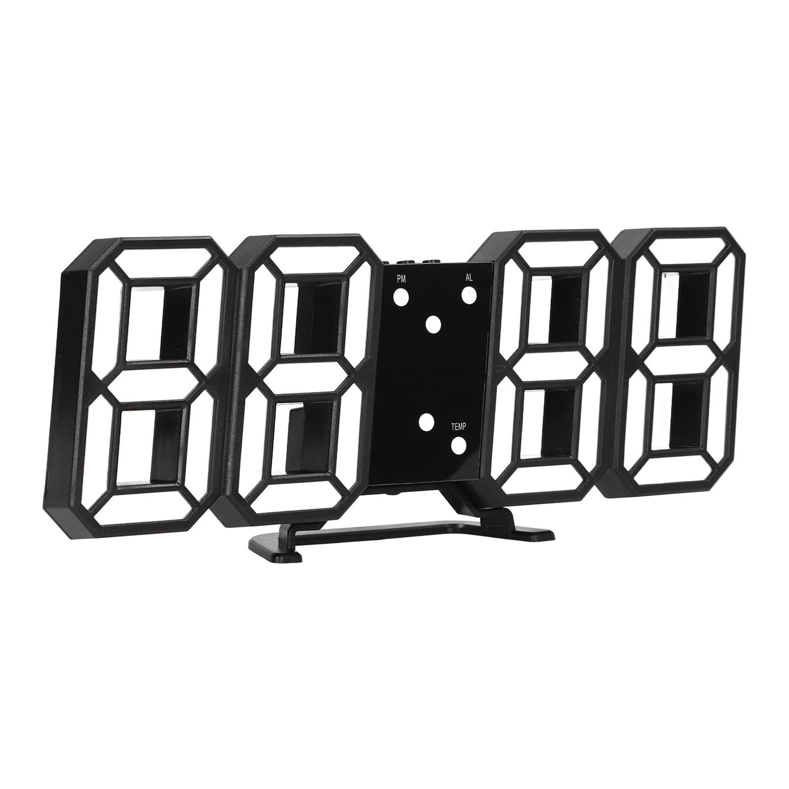 3D LED Digital Clock Intelligent Voice Control Time Date Temperature Display Automatic Brightness