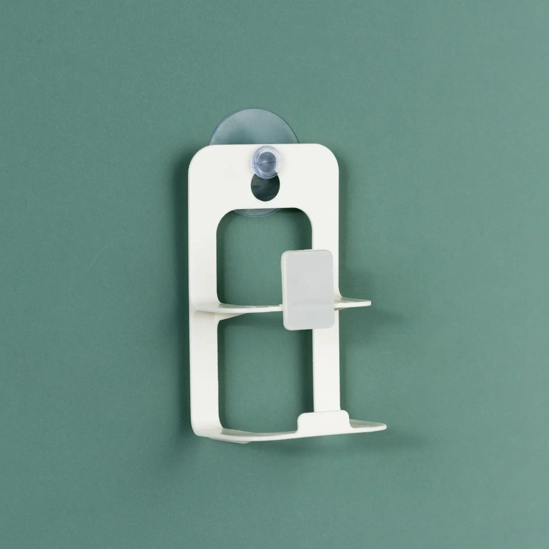Sink Drain Rack Metal Suction Cup Kitchen Storage Accessories Organizer Storage Sponge Holder Phone Glasses Bathroom Storage white