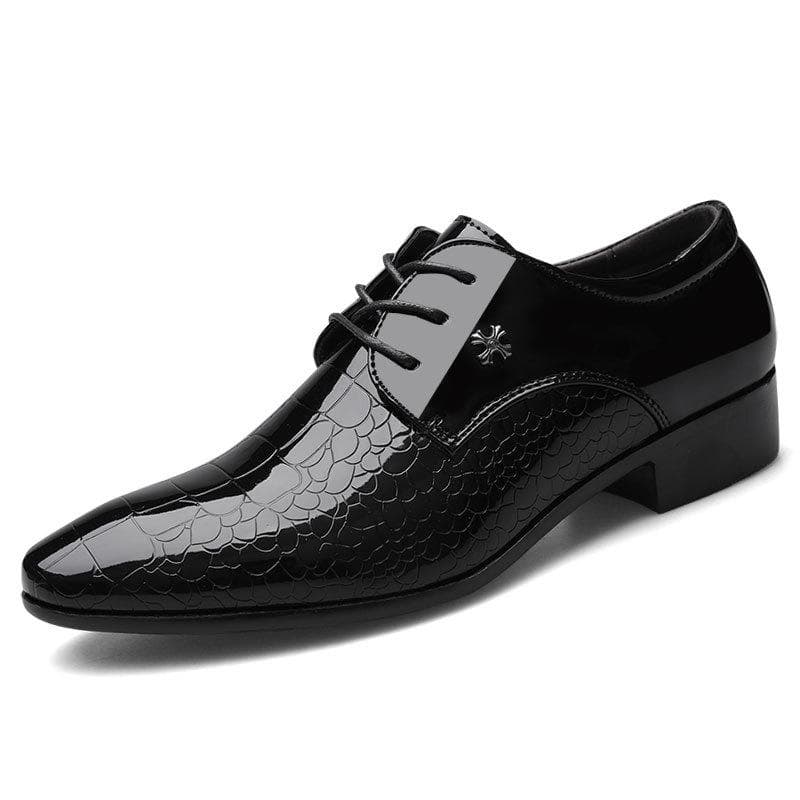 Men's Shoes New Leather Shoes Men's Business Dress Shoes Large Size Wedding Shoes 48 black