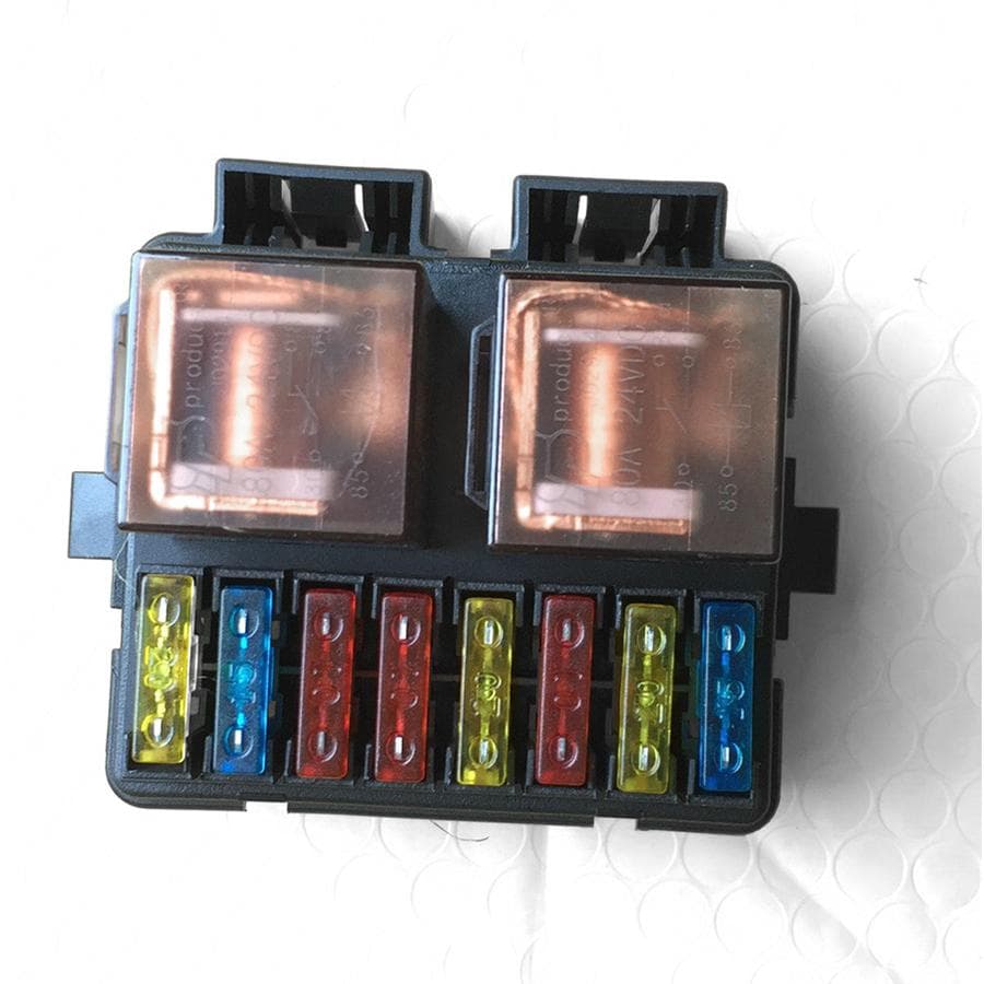Circuit 12V 2-Way Relay Fuse Box Holder Kit with 8 Blade For Car Auto Boat Truck