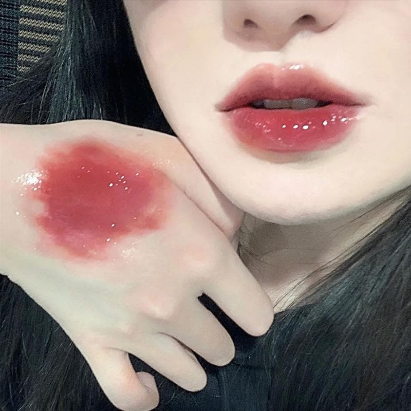 Cute Pink Bear Water Light Lip Gloss Lasting Glossy Lip Glaze Mirror Liquid Lipstick Women Lips Makeup Cosmetics