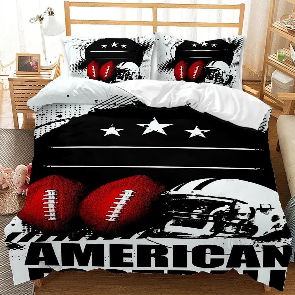 Sport Rugby 3D Print Comforter Bedding Set Cartoon Scenery Adult Europe Queen Twin Single Size Duvet Cover Set Pillowcase Luxury AU Single 140x210cm