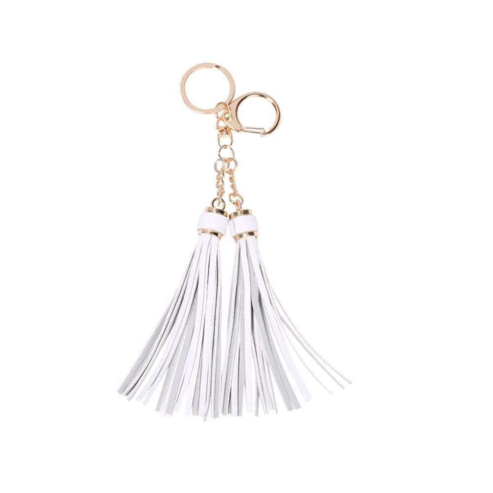Tassel Handbag Keychain Key Ring Phone Car Pendant Decor Accessory (Gray) gray