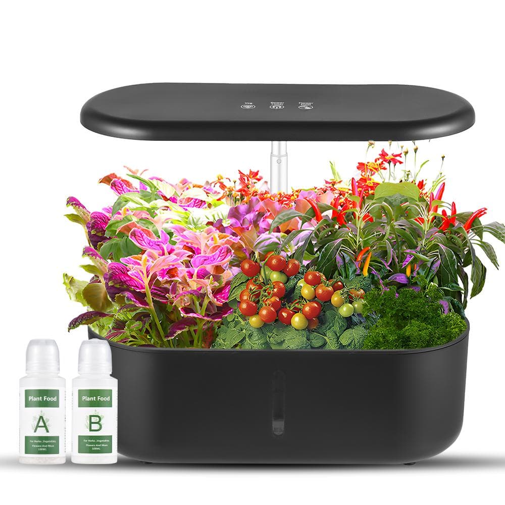 Plant Light for Indoor Plants Fruit/Vegetable Mode Touchscreen 24W Full Spectrum 104 LED Desk Grow 220V EU plug black