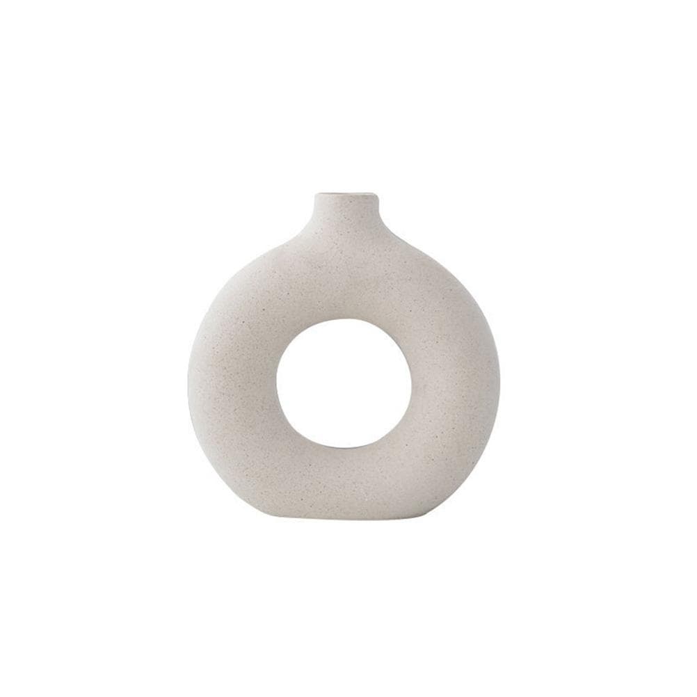 Nordic Ring Shape Vase Modern Decorative Vases Ceramic Flower Vase Modern Art Round Shape Vase