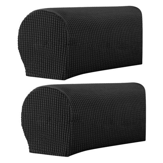 2Pcs Useful Washable Flexible Sofa Arm Protector Removable Helpful Chair Slipcover for Living Room black