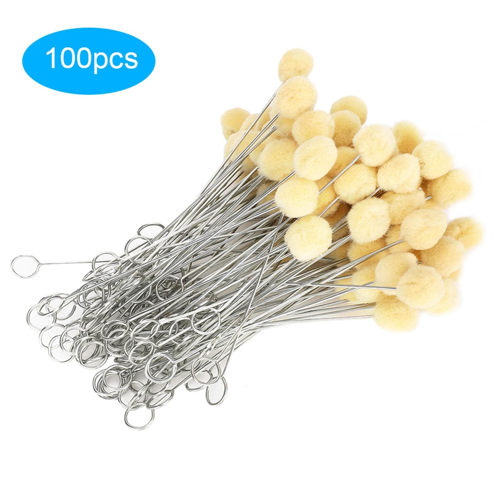 100Pcs Leather Wool Daubers Oily Dye Ball Brush Metal Handle DIY Hand‑Made Craft Tool