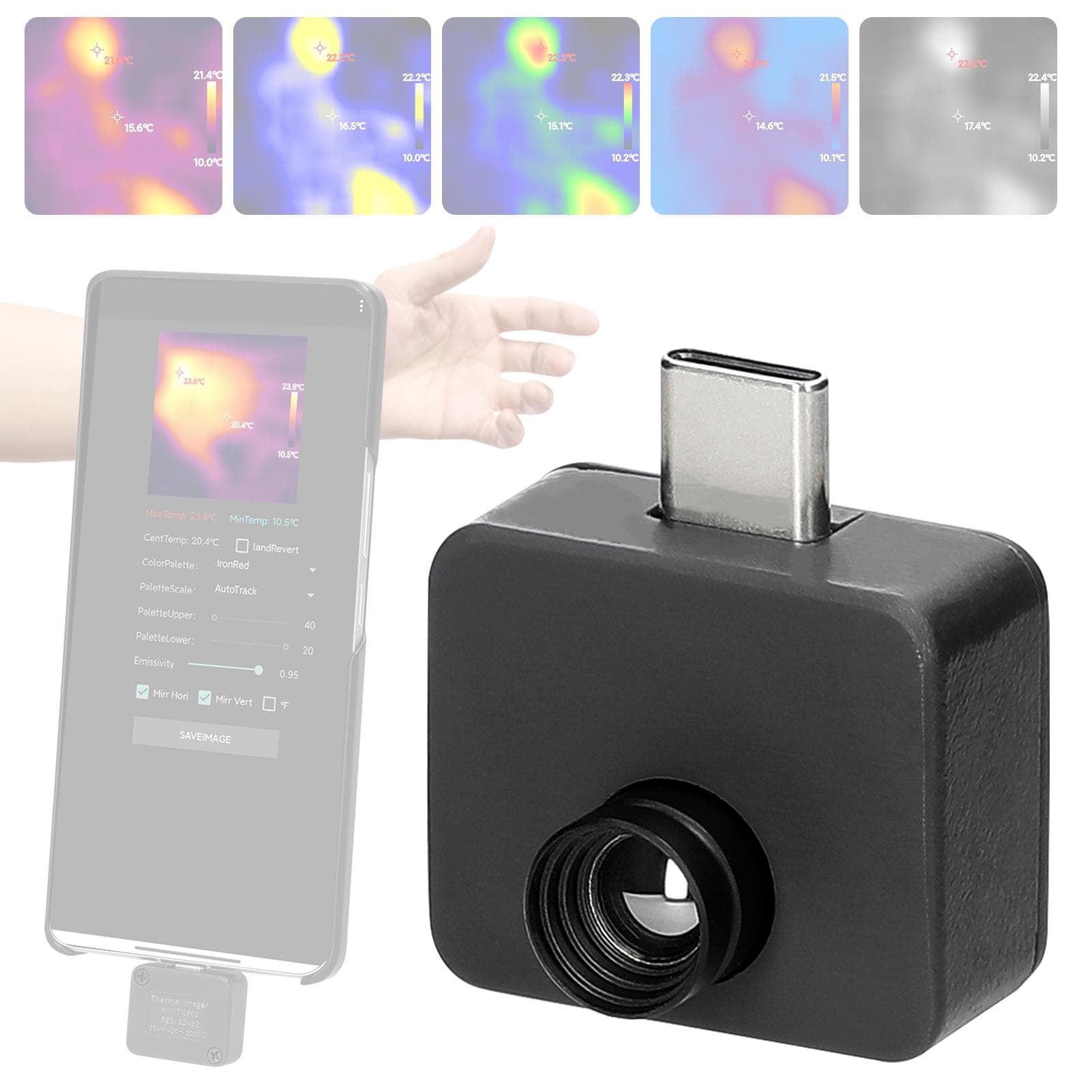 Portable Mobilephone Thermal Imager -20 celsius to 1000 celsius Small Thermal Imaging Camera Support Maximum multicolour