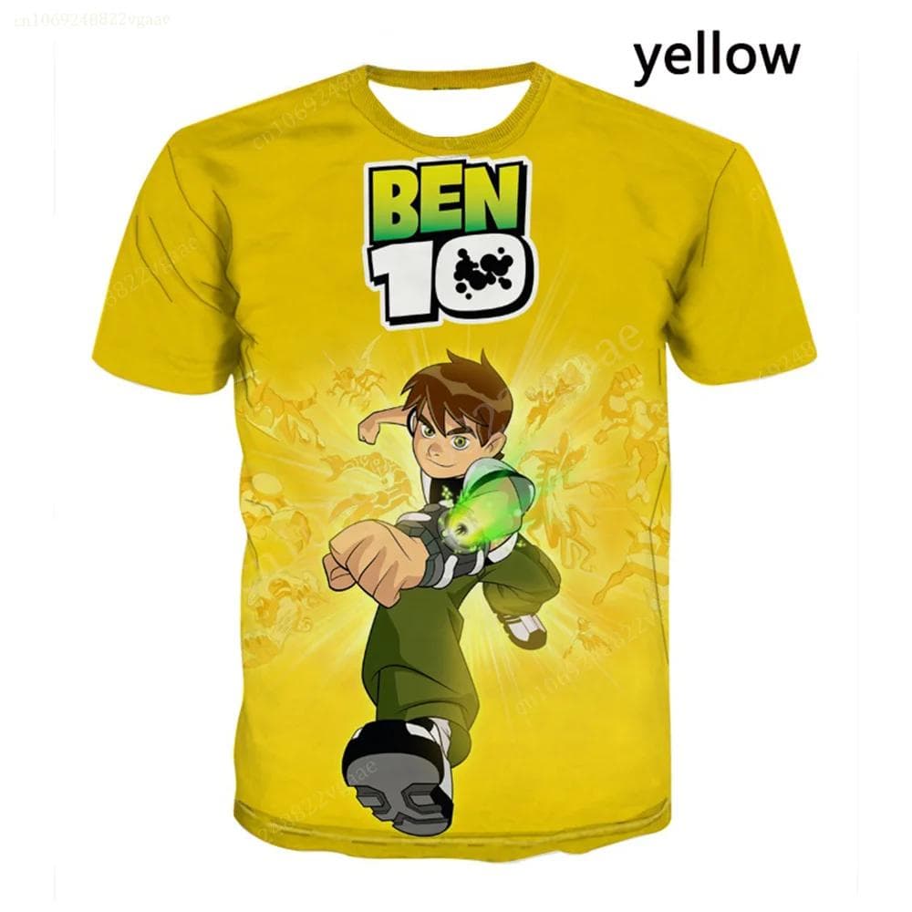 Summer Ben Tennyson 10 T Shirt Cartoon Boys Girls Tshirt Children's Clothing Kids Clothes Tee Shirts Costume Training Uniform 100cm