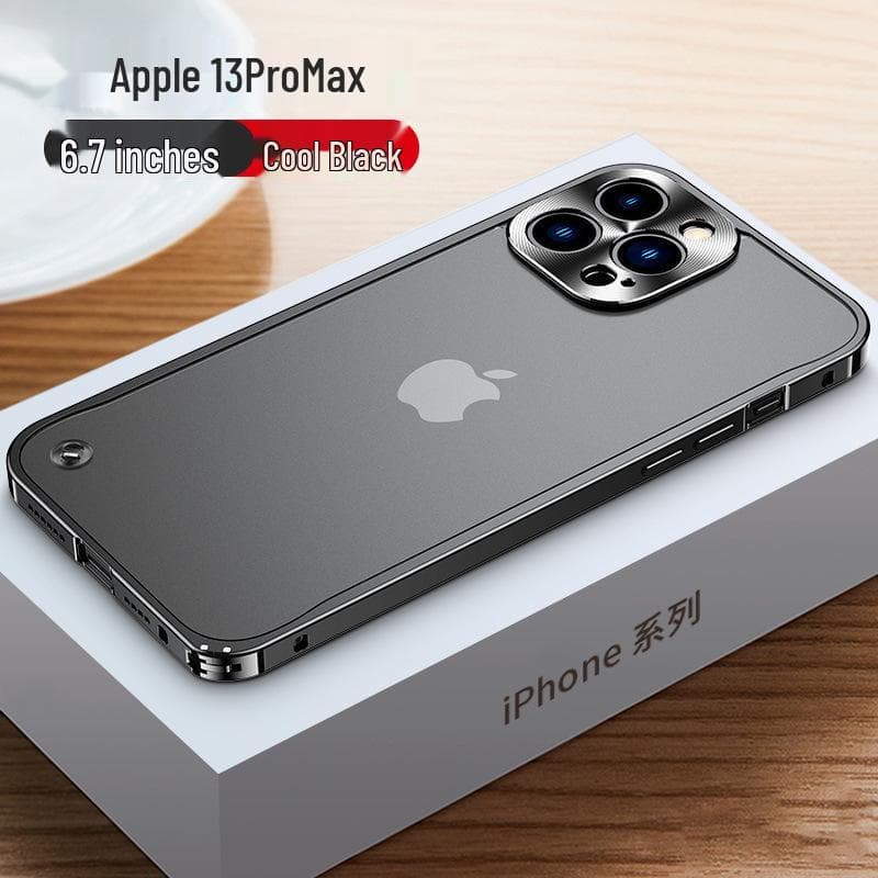 Magnetic Frosted Back Case with Metal Frame and Snap Buckle for iPhone 15 & 14 iPhone 14