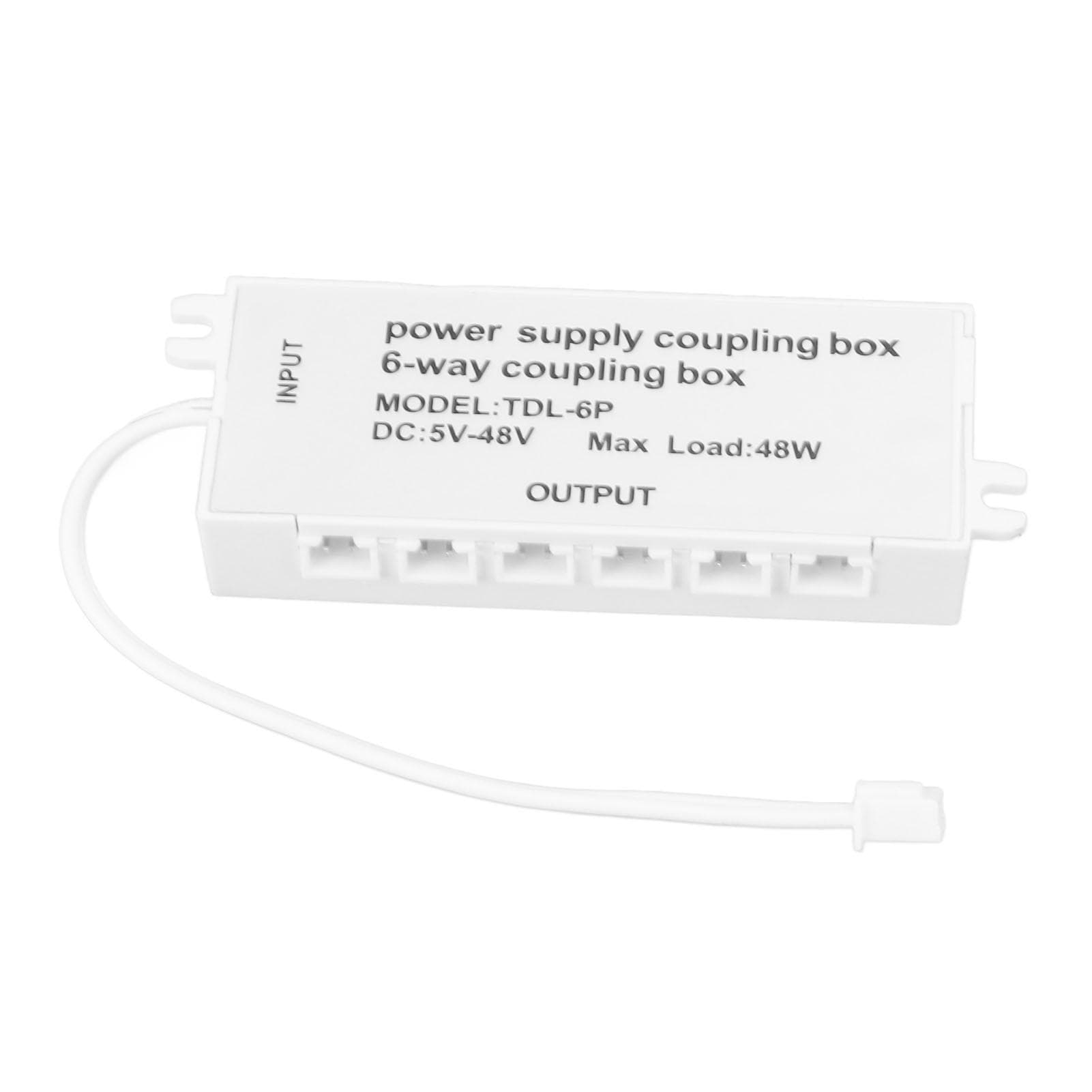 6 Way Coupling Box XH2.5 Port 48W 5?48V Plug and Play Power Supply Junction Box for LED Light