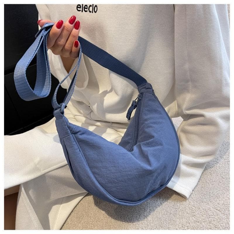 New women's messenger bag fashion casual nylon dumpling bag women's versatile shoulder bag trend lightweight small cloth bag blue