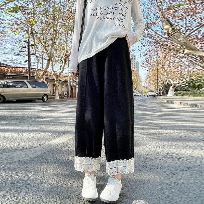 Washing Cotton Wide-leg Pants for Women In Spring and Summer New High-waist Simple Style Slimming Harem Pants Casual Straight-leg Pants 2XL