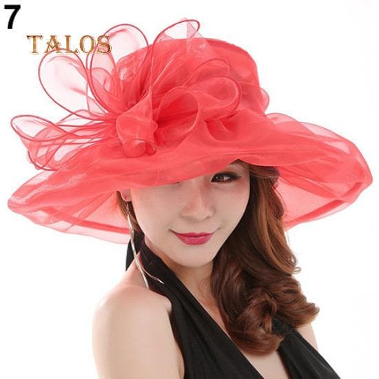 Women's Fashion Summer Church British Tea Party Wedding Hat Girls Hats red
