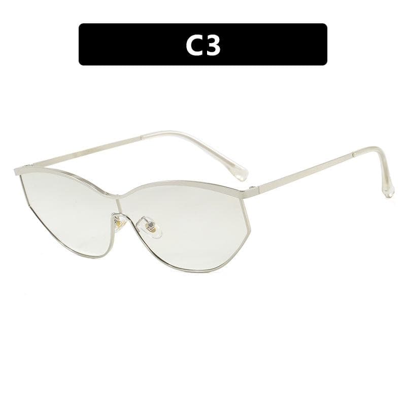 New Ultra Light UV Resistant Metal Frame Cat Eye Sunglasses Fashionable Trendy Sun Shading Glasses