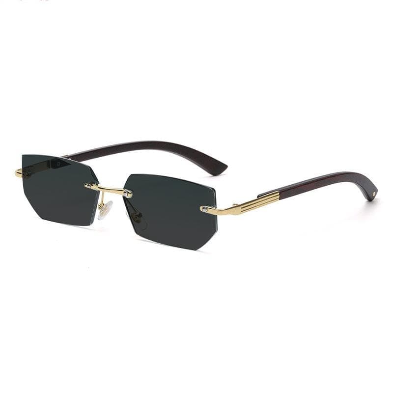 New Polygonal Frameless Glasses For Women High-end Literary Retro Sunglasses Fashion 336 Trendy Eyewear
