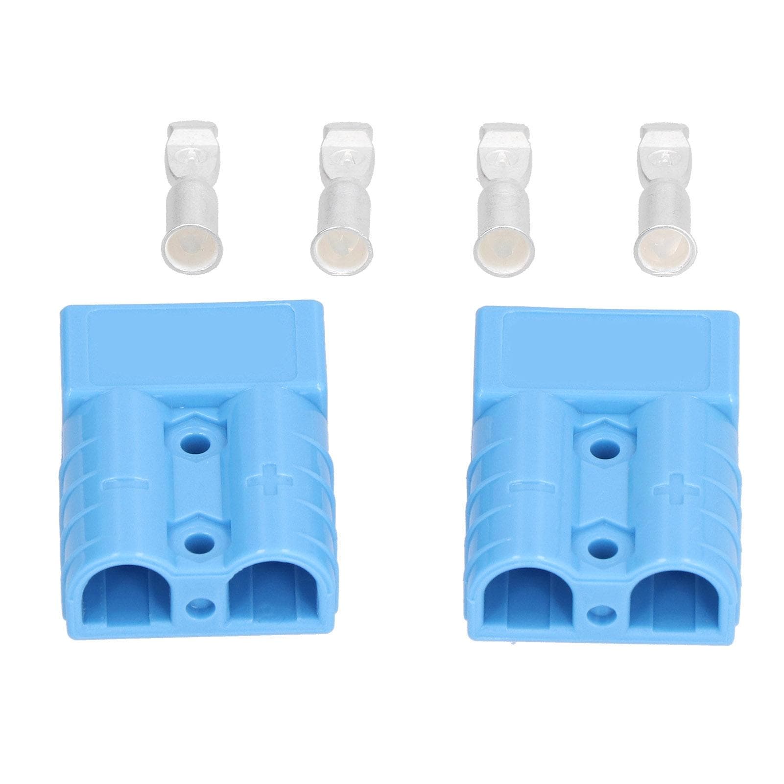 2Pcs Battery Connector 50A Lightweight Quick Disconnection Wire Harness Plug Kit 6AWG 600VBlue