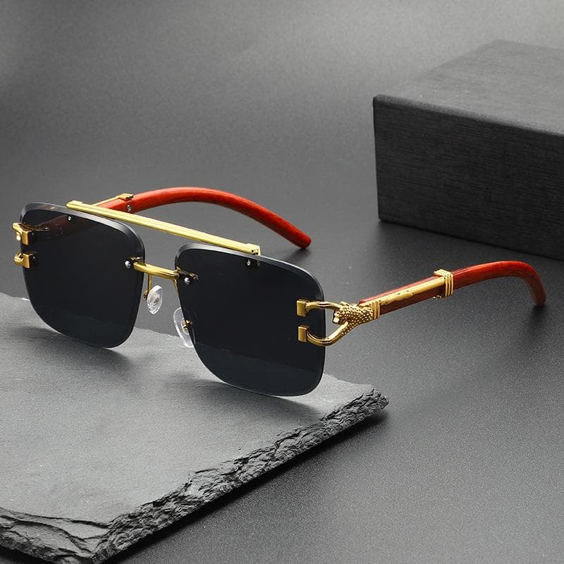Trendy Square Sunglasses Rimless Rectangle UV Protection Sun Glasses for Men Women Fashion Driving Shades