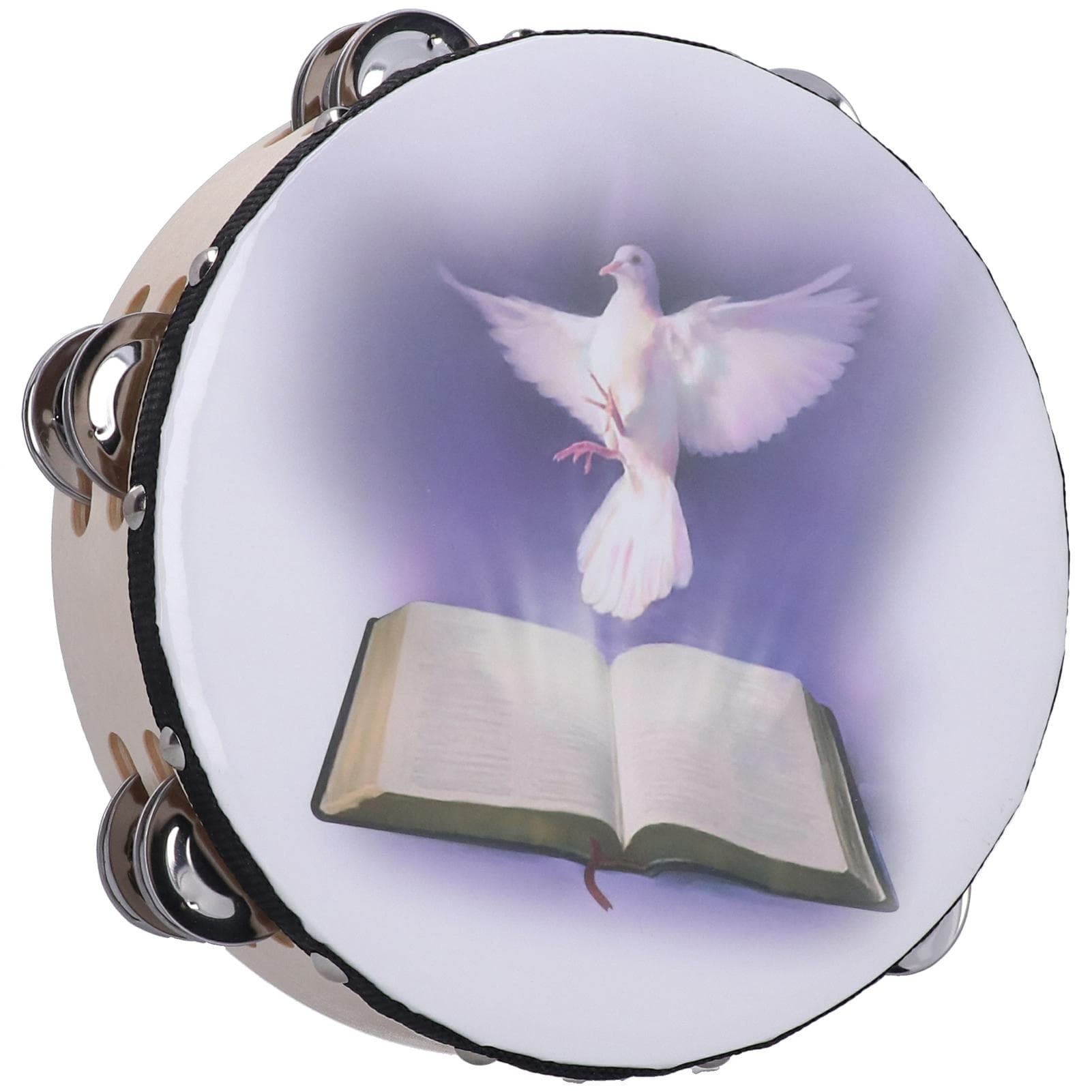 8 Inch Handbell Tambourine Clap Drum Row Jingle Double Layer Percussion InstrumentBible and Pigeon