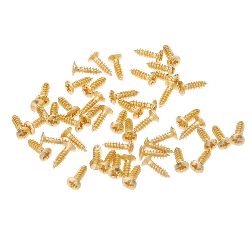 50 Screws Gold Plating 3mm for Fender Strat Tele Electric Guitar Pickguard Scratchplate golden