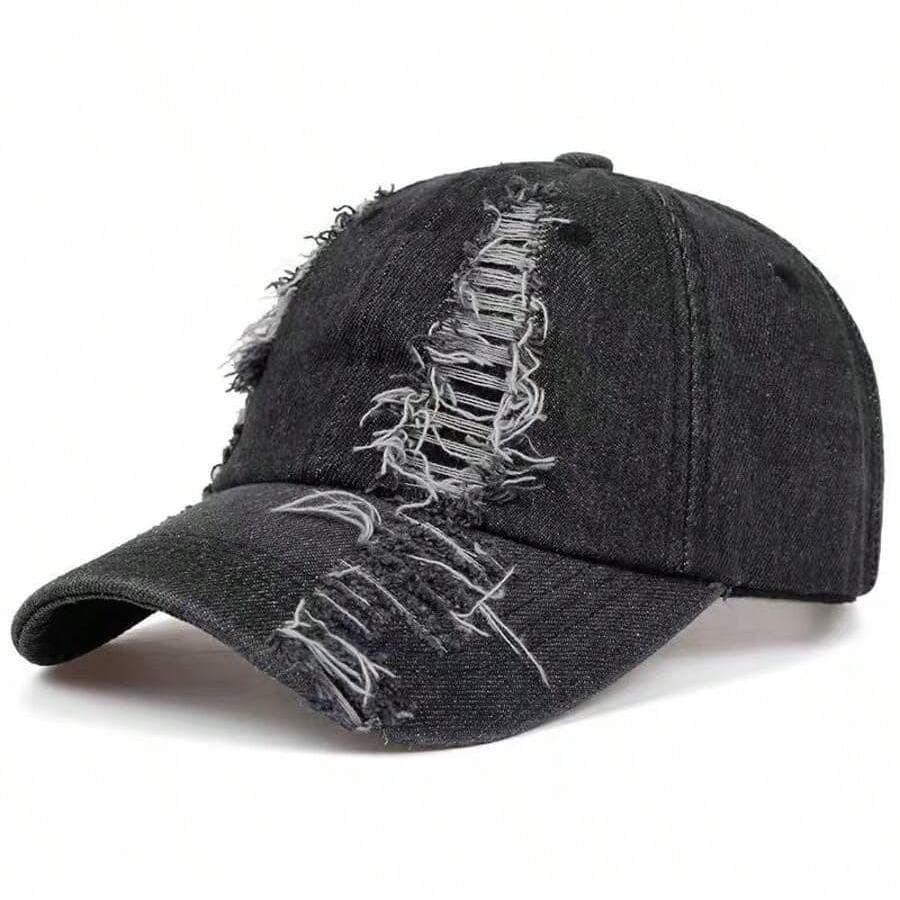 Unisex Sport Baseball Cap for Women Men Retro Wash Water Jeans Sun Hat Cotton Handfeeling Streetwear Hip Hop Denim Summer Hat black