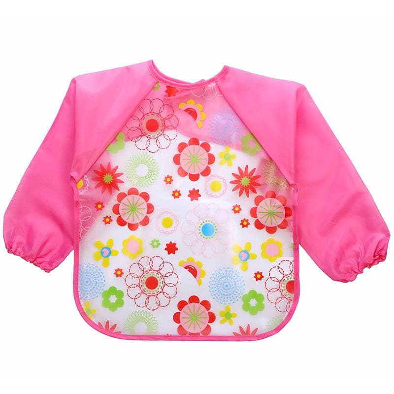 Waterproof Full Sleeve Bibs Children Apron Long Sleeve Feed Smock Bibs Kids Eating Breastplate Cloth