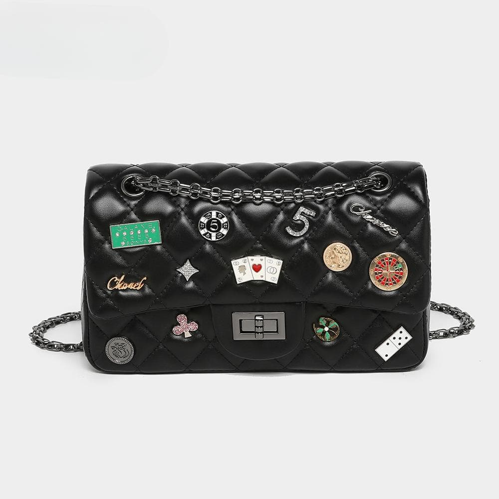 Diamond Chain Bag Fashion Trend Shoulder Bag Badge Small Bag Crossbody Bag