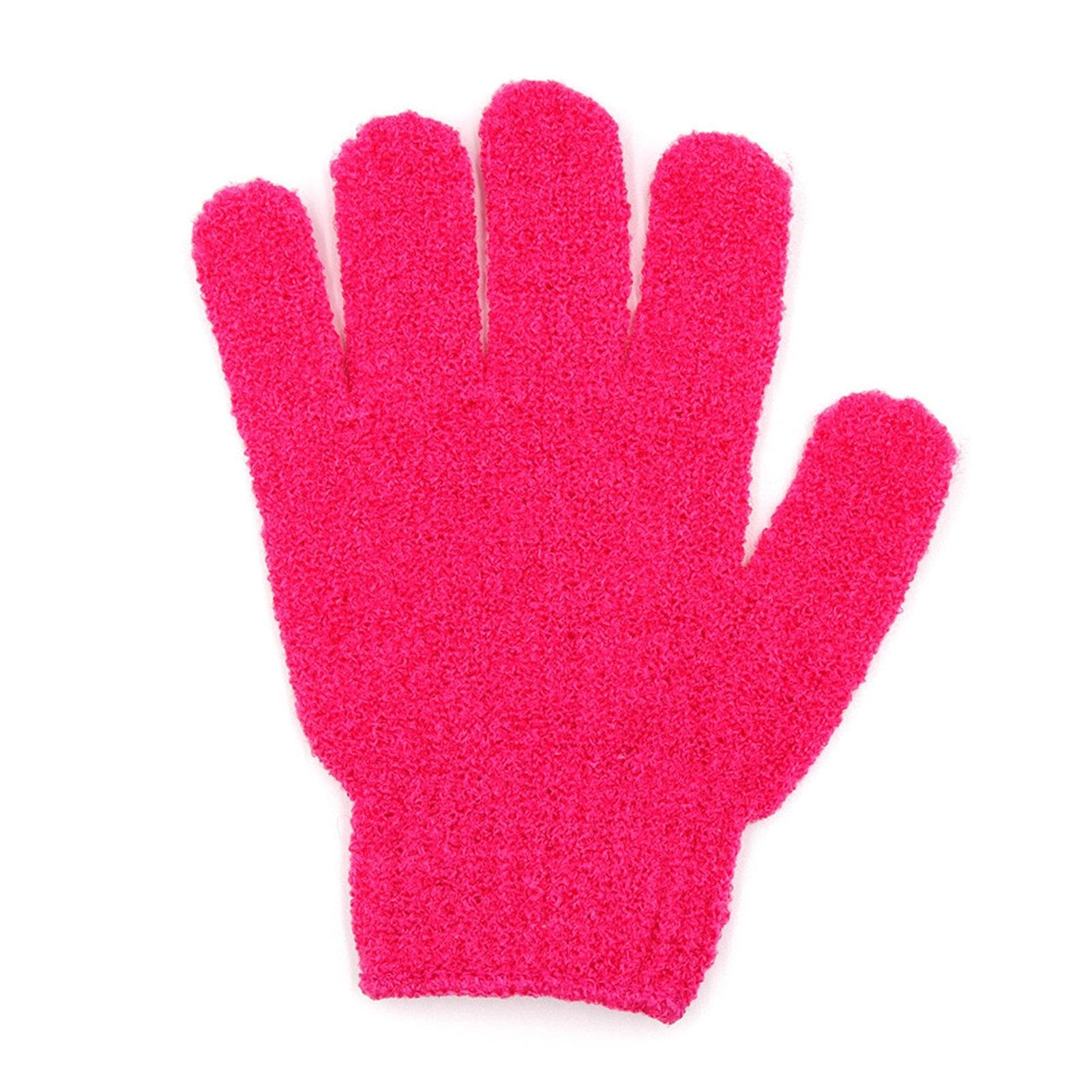 Exfoliating Glove Polyester 5?Finger Design Body Scrub Wash Mitt for Deep Cleaning