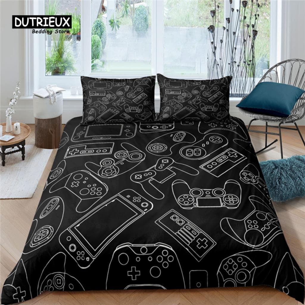 Home Living Luxury 3D Game Controller Bedding Set Comfortable Duvet Cover Set Kids Bedding Set Queen and King EU/US/AU/UK Size 150x200cm 3pcs