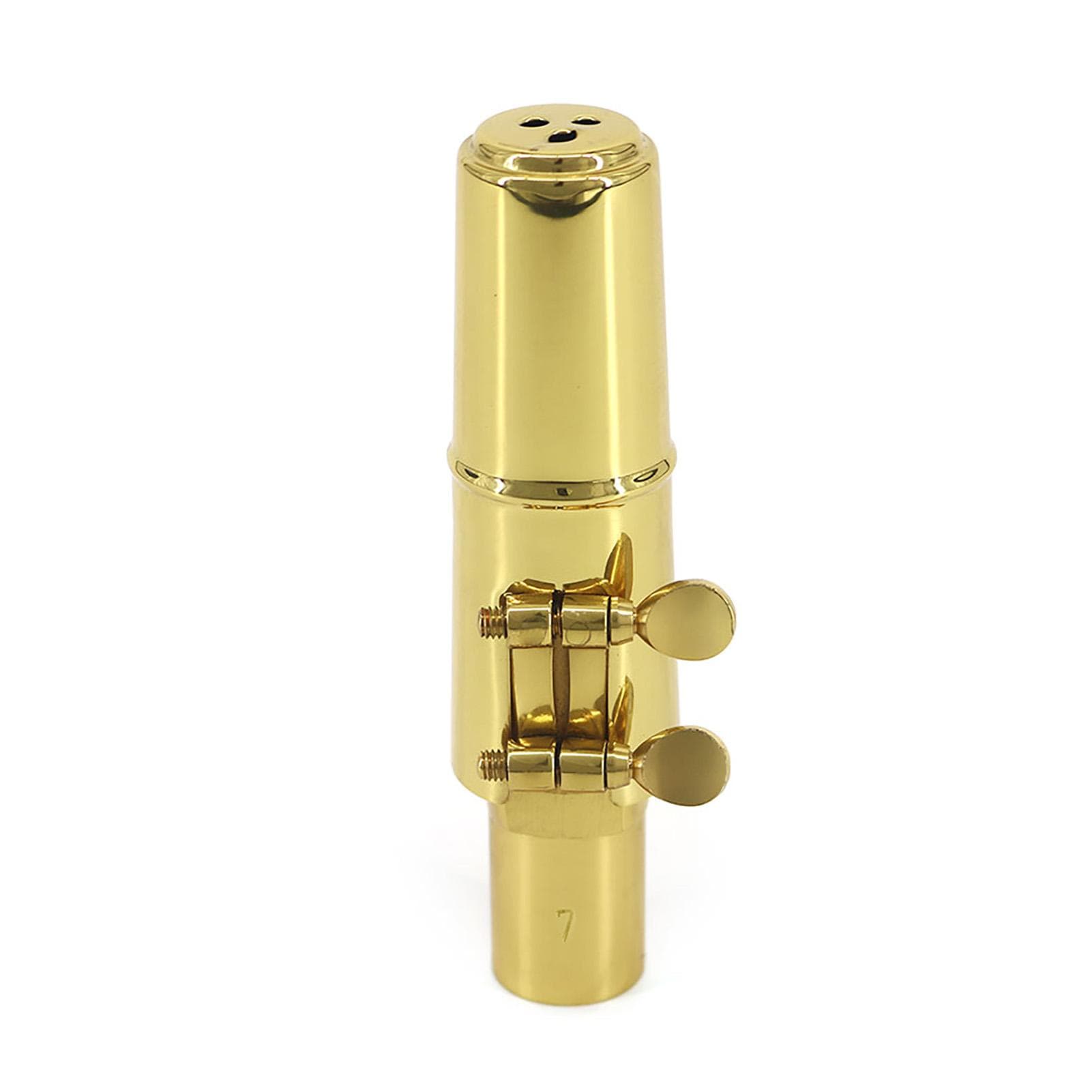 7C Tenor Saxophone Mouthpiece Musical Instrument Accessories Brass Material with Reed Cap Buckle Patch 7C gold