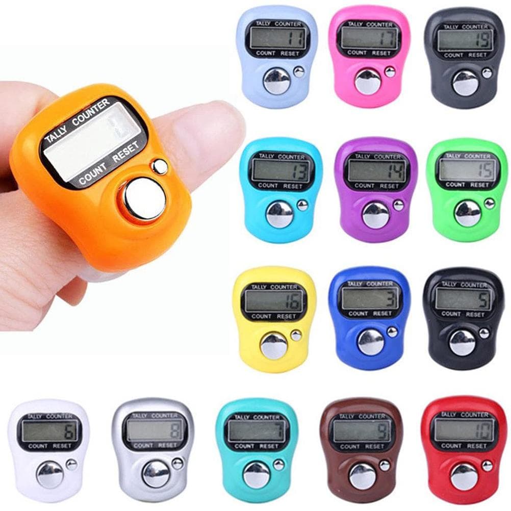 Digital Hand Tally Counter Portable LCD Electronic Finger Hand Ring Knitting Row Tally Counter