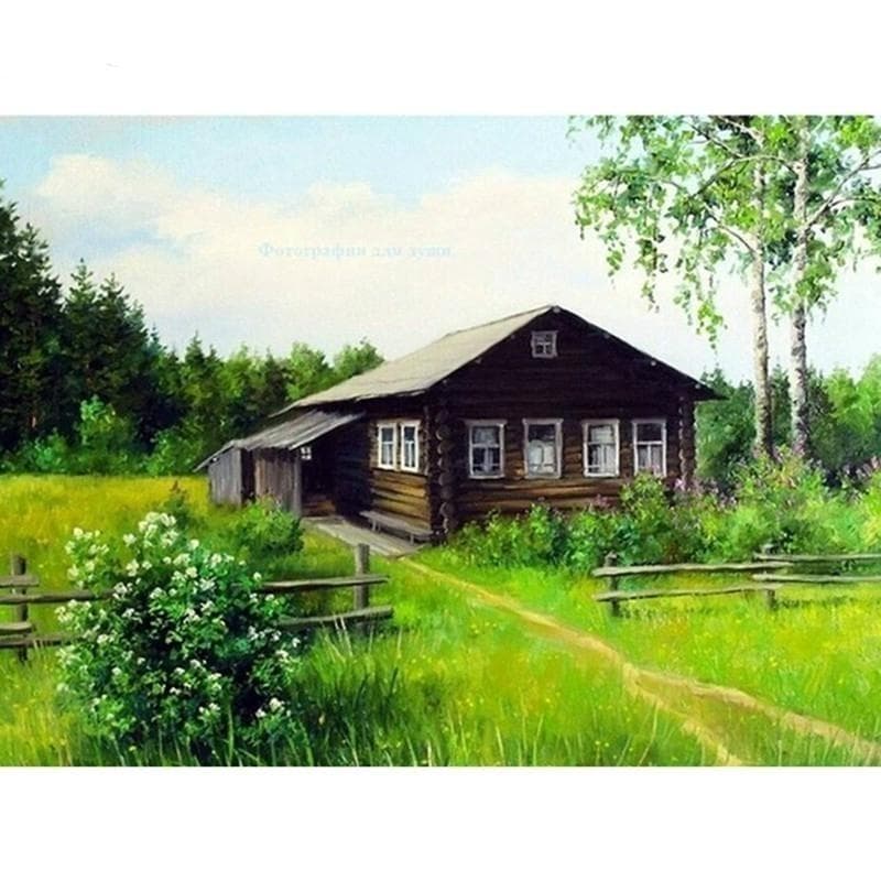 Diamond Painting Rural Scenery Diamond Embroidery Cross Stitch 5D Wall Round Rhinestone 20X30CM