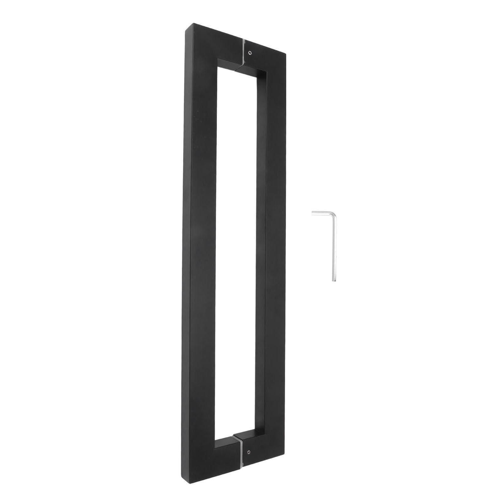 Door Pull Handle Square Tube Single Bend Right Angle Framed Push Handle for Wooden Doors Aluminum