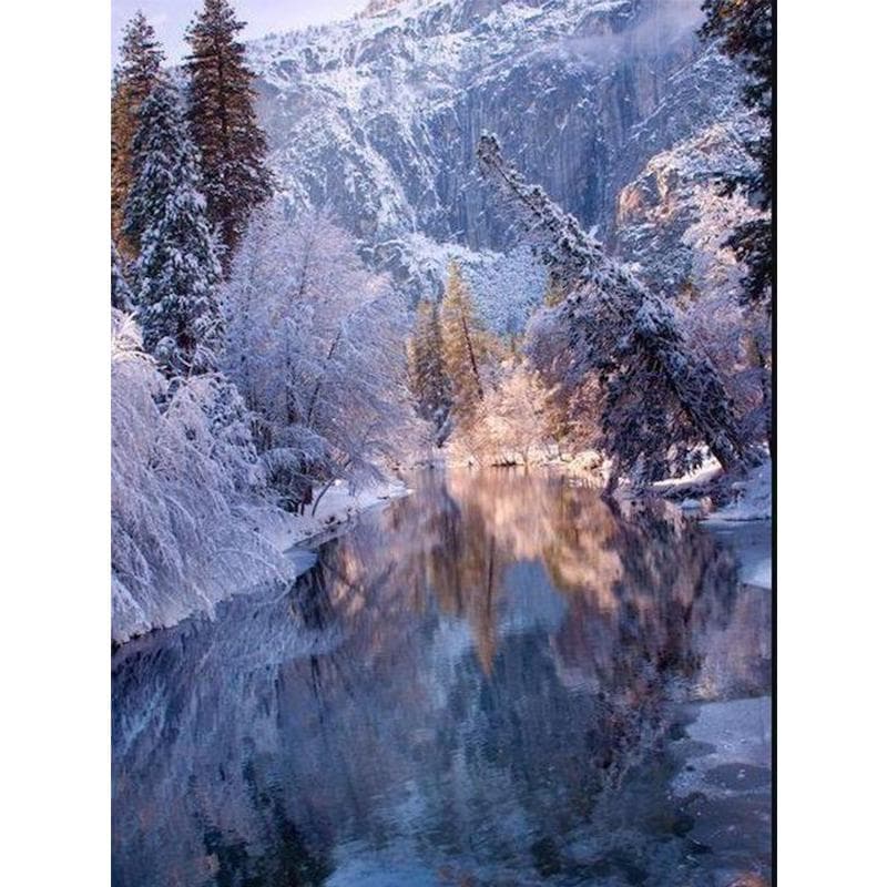 Diamond Painting DIY Diamond Embroidery Landscape Waterfall Mountain Home Decor 20X30CM