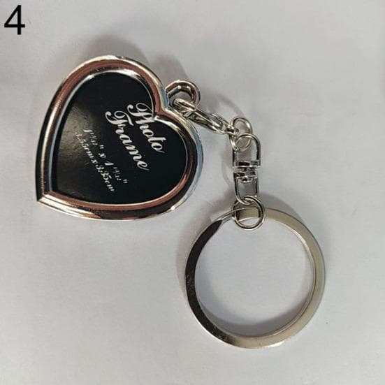 Heart Square Round Oval Insert Photo Frame Rotary Keychain Keyring 4