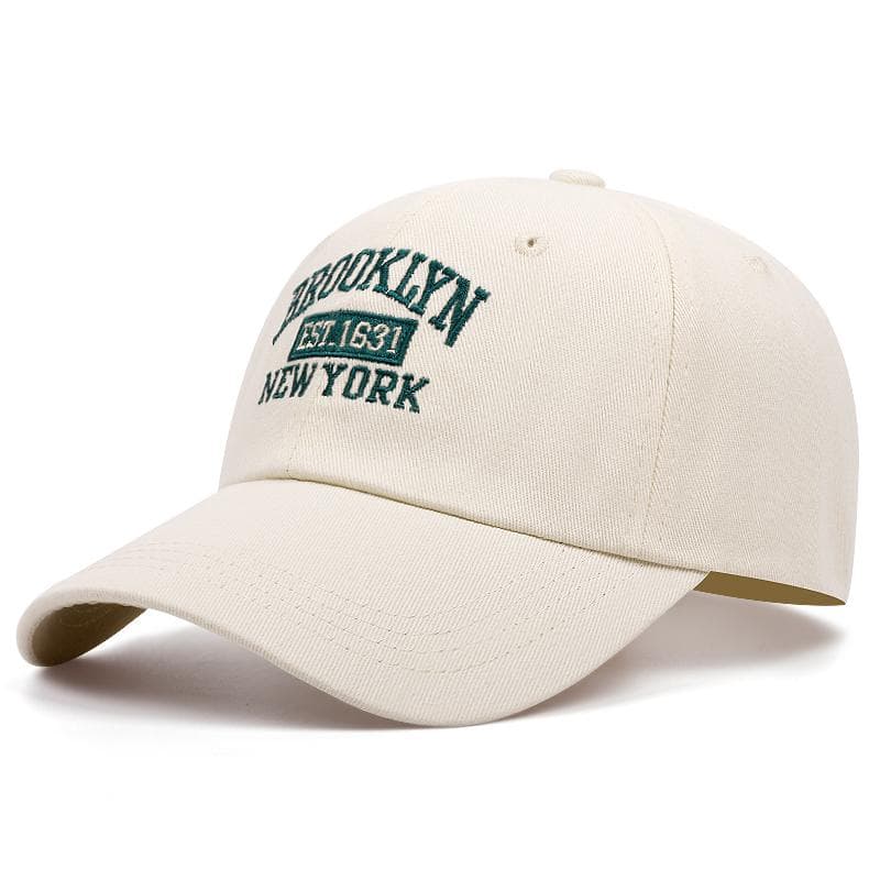 BROOKLYN 1631 Letter Embroidered Baseball Cap Adult Adjustable Fashion Hip Hop Sports Leisure Caps Trucker Sunshade Cowboy Hat beige