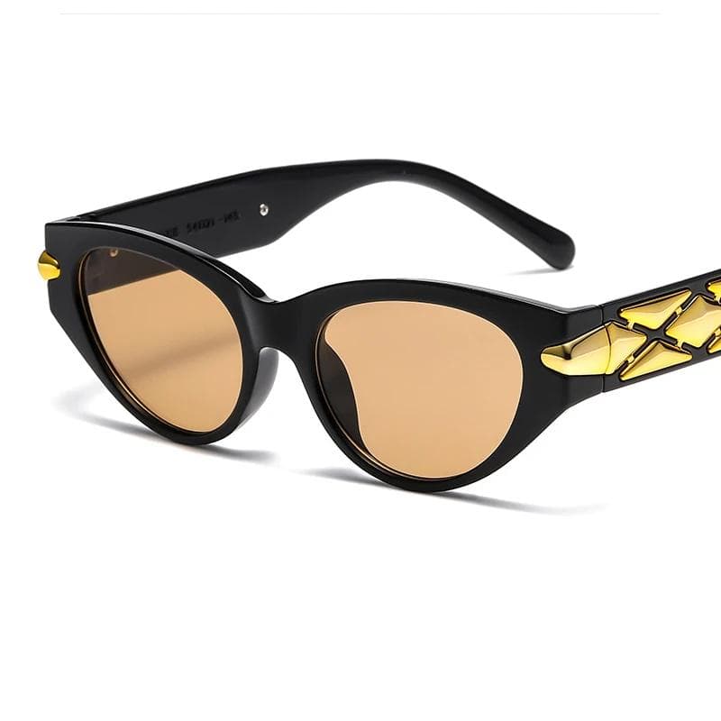 Trendy Vintage Square Sunglasses Women Luxury Brand Fashion Retro Cat Eye Sun Glasses Eyewear As Picture