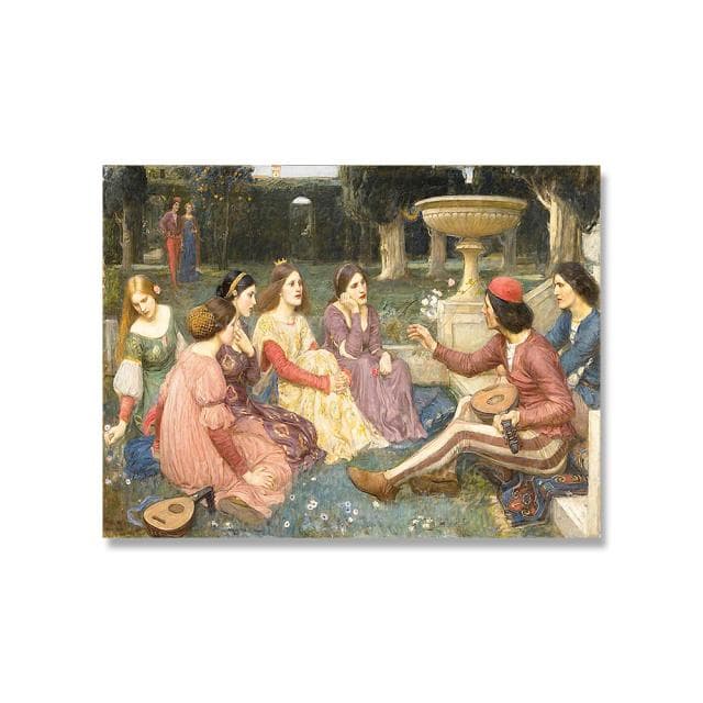 John William Waterhouse Vintage Wall Art Poster Magic Circle Witch Canvas Painting Print Jason and Medea Picture For Home Decor No Frame 60*100cm