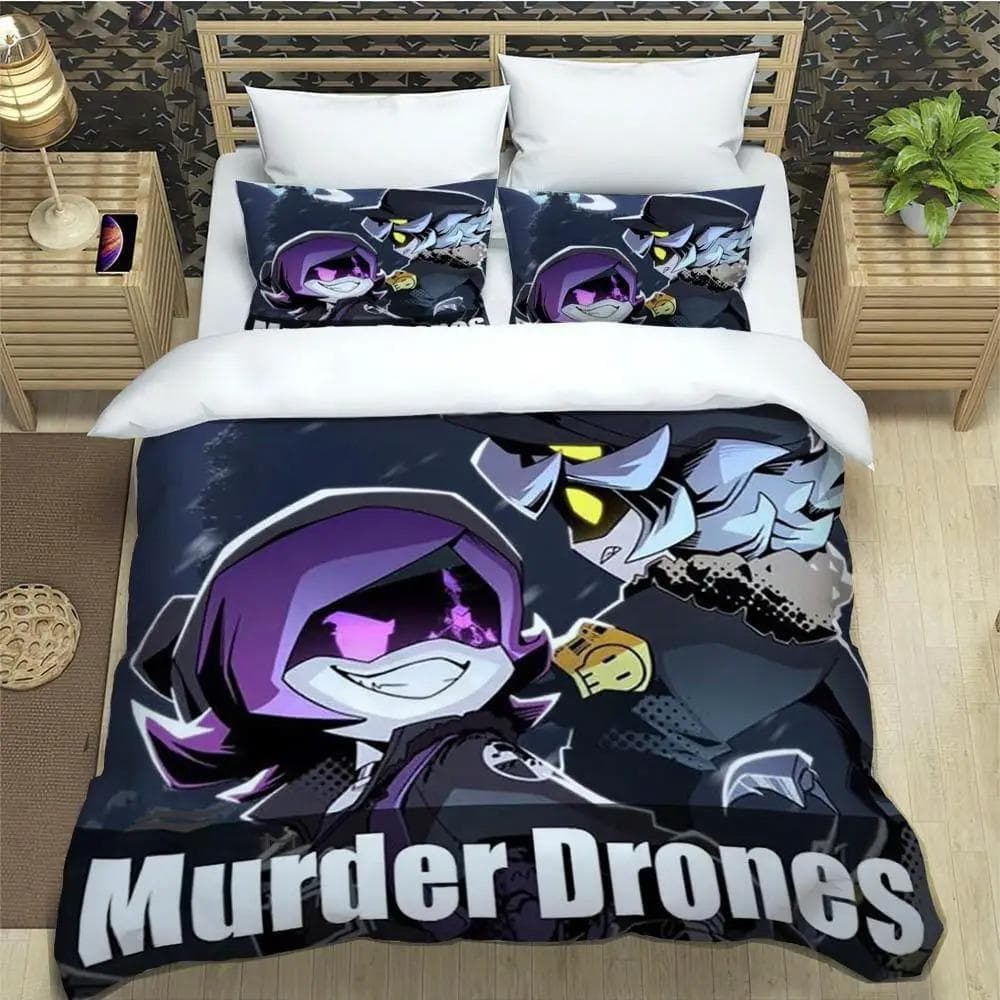 Murder Drones Cartoon Printed Bedding Sets exquisite bed supplies set duvet cover bed comforter set bedding luxury birthday gift 70x133cm 2pcs