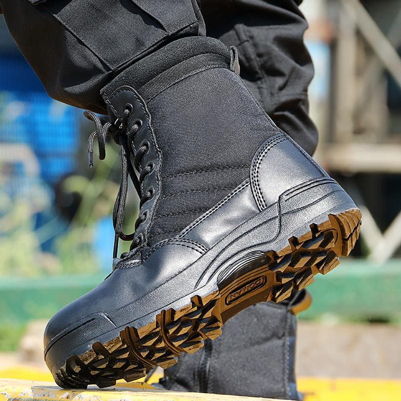 Men Desert Tactical Military Boots Leather Ankle Boots Platform Plus Size Warm Men Shoes Men Footwear 36 black